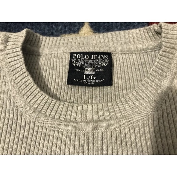 NWOT Vintage Ralph Lauren Polo Jeans Military Sweater L Stadium Beach Rlx Army 1 - Picture 4 of 7